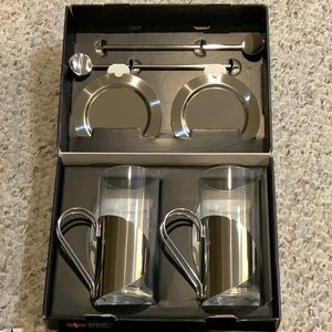 Menu danish steel house Irish coffee glasses